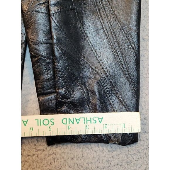 Vintage Black Leather Patchwork Blazer Womens Medium Leather and Soul - Picture 9 of 16